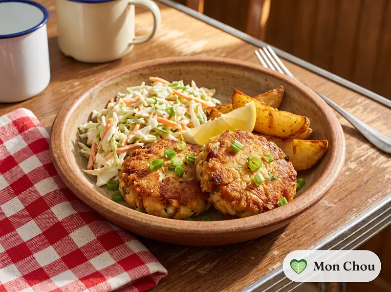 Crab cakes et salade de chou