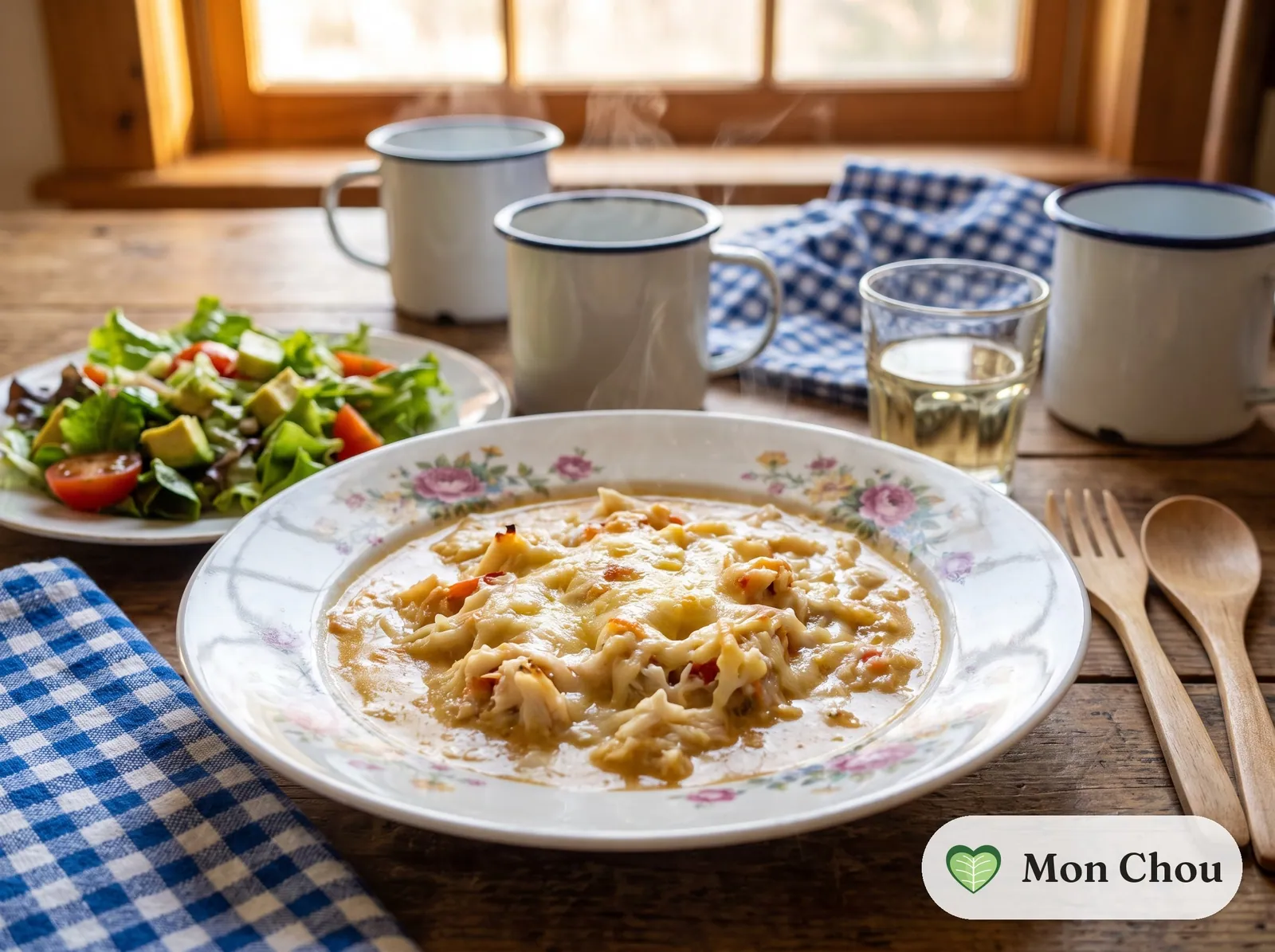 Chupe de crabe chilien et salade
