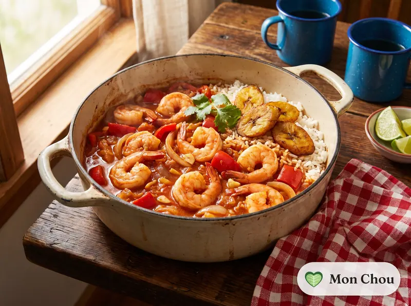 Enchilado de crevettes et riz