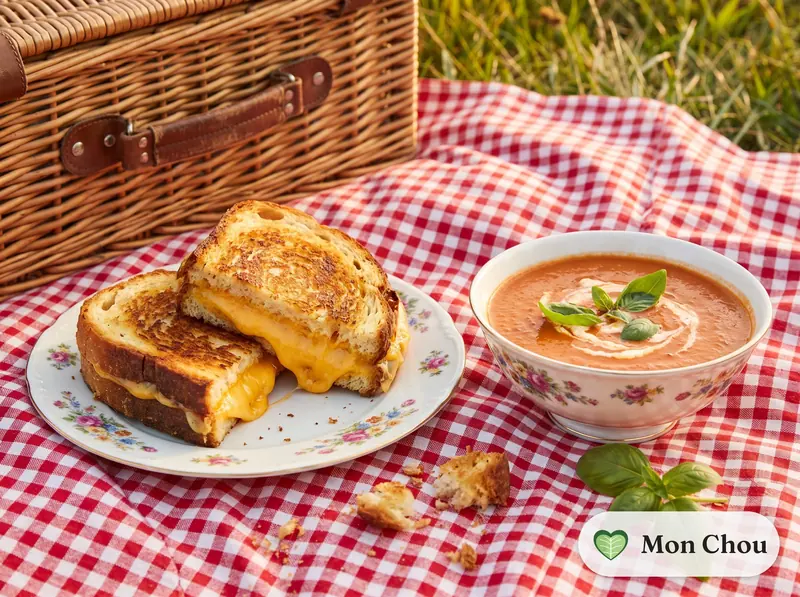 Grilled cheese et soupe de tomates