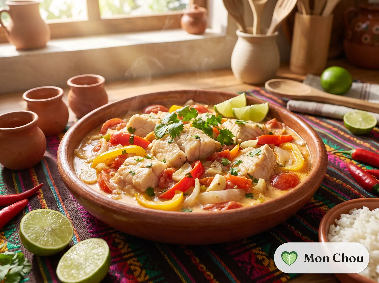 Brazilian fish moqueca with rice