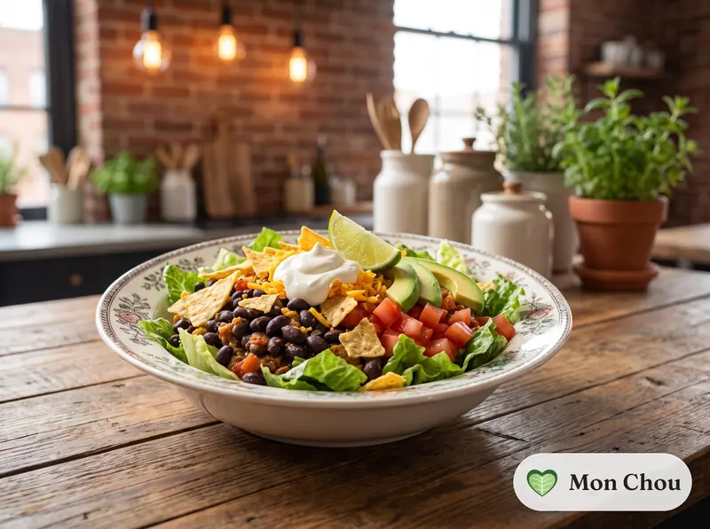 Taco salad végétarienne aux haricots