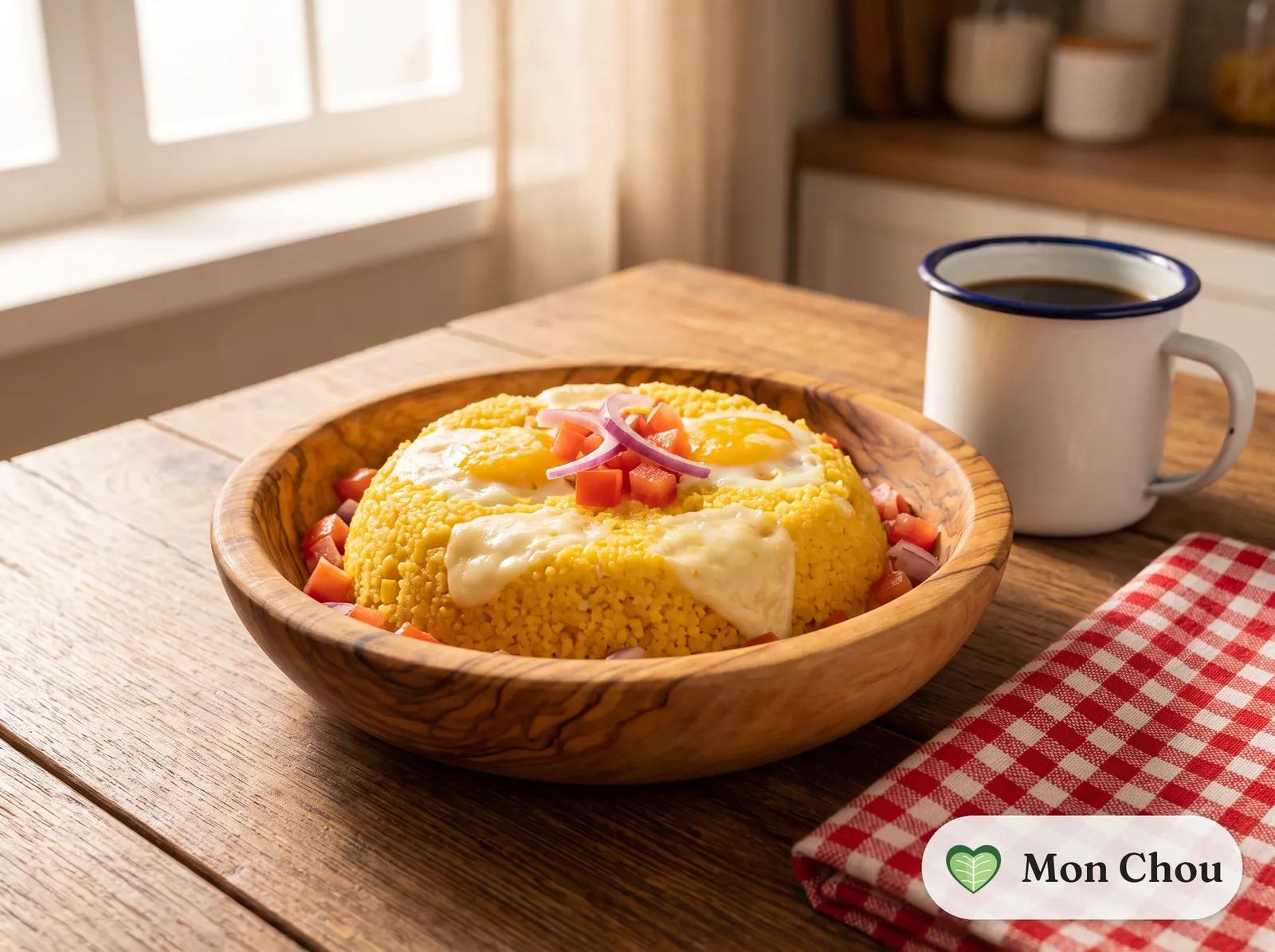 Nordestino cheese and egg couscous