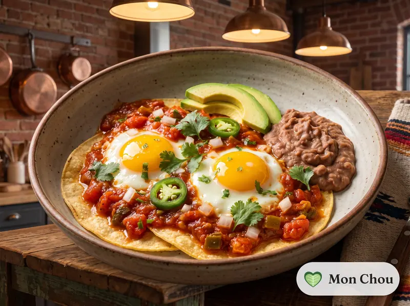 Huevos rancheros et haricots refrits