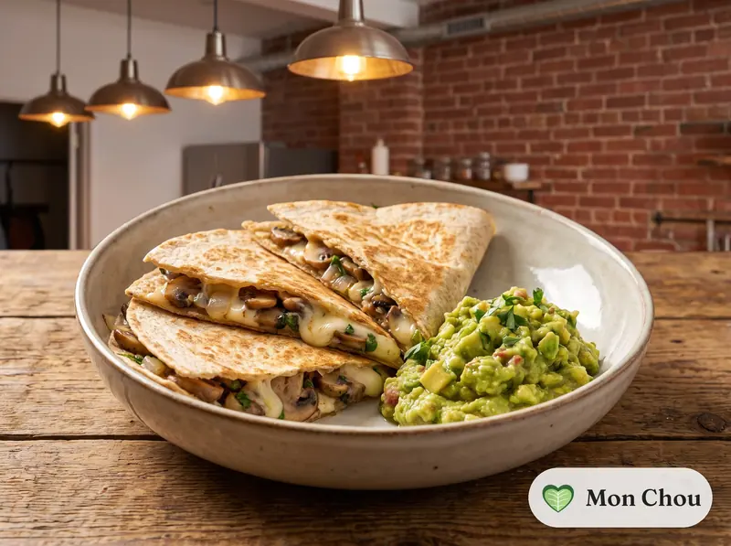 Quesadillas aux champignons et guacamole