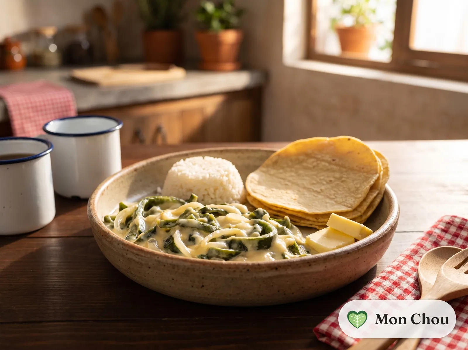 Rajas con crema et riz