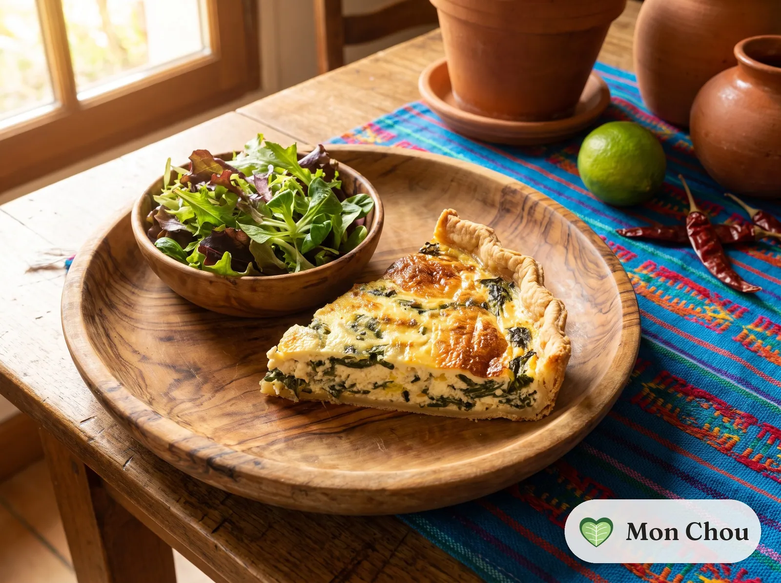 Argentine Swiss chard pie with green salad
