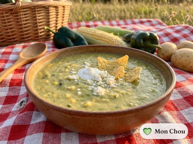 Velouté de poblano et maïs