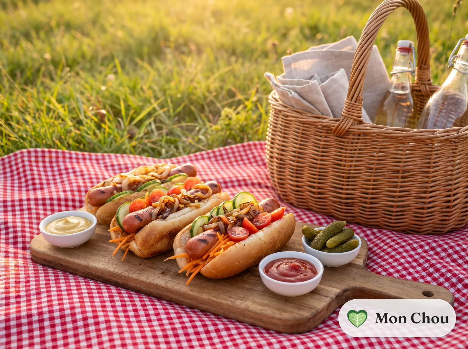 Hot-dogs maison et crudités