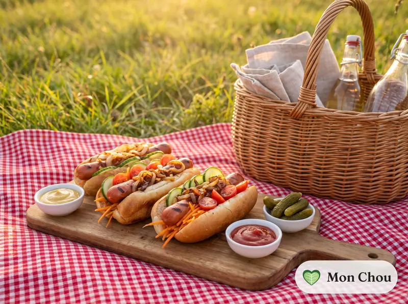 Hot-dogs maison et crudités