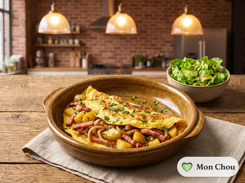 Omelette paysanne et salade