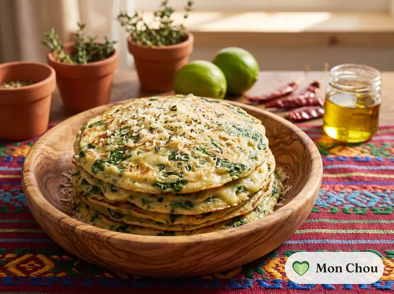 Panquecas aux épinards et fromage
