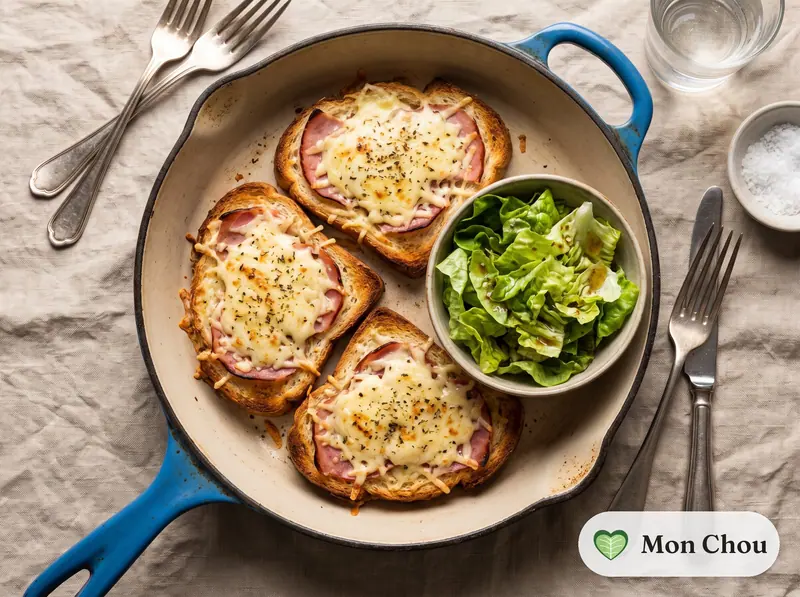 Pizzas sur pain de mie au jambon et salade