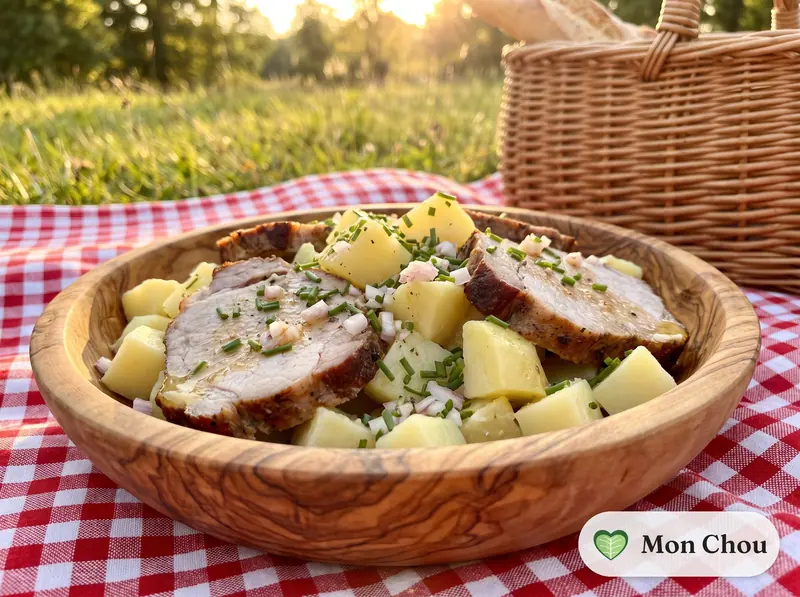 Rôti de porc froid et salade de pommes de terre