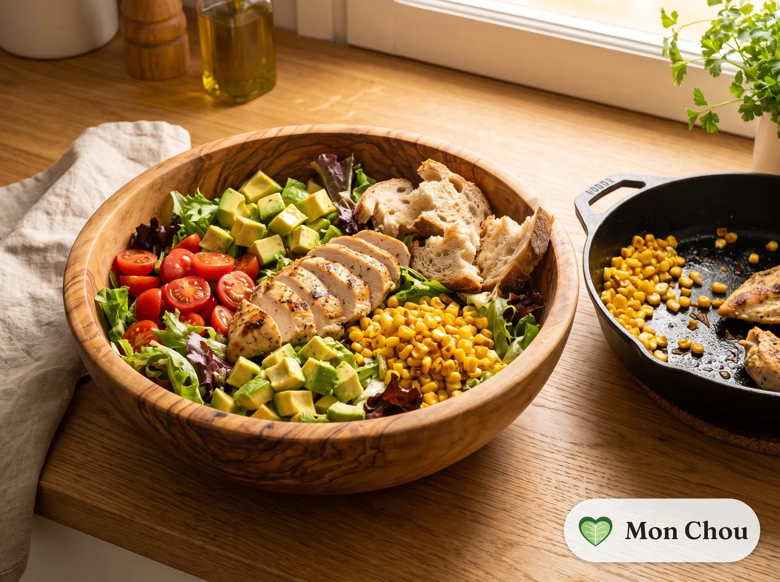 Salade de poulet, avocat et maïs