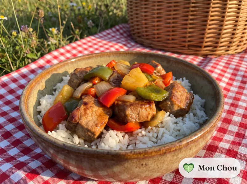 Sauté de porc à l&rsquo;ananas et riz