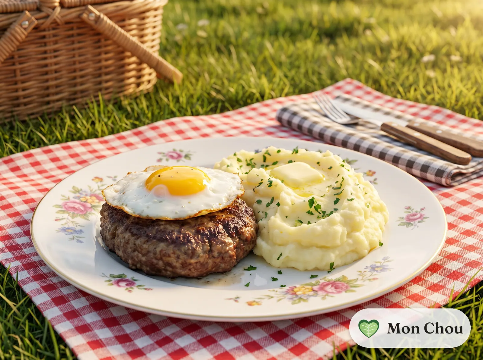 Steak haché à cheval et purée