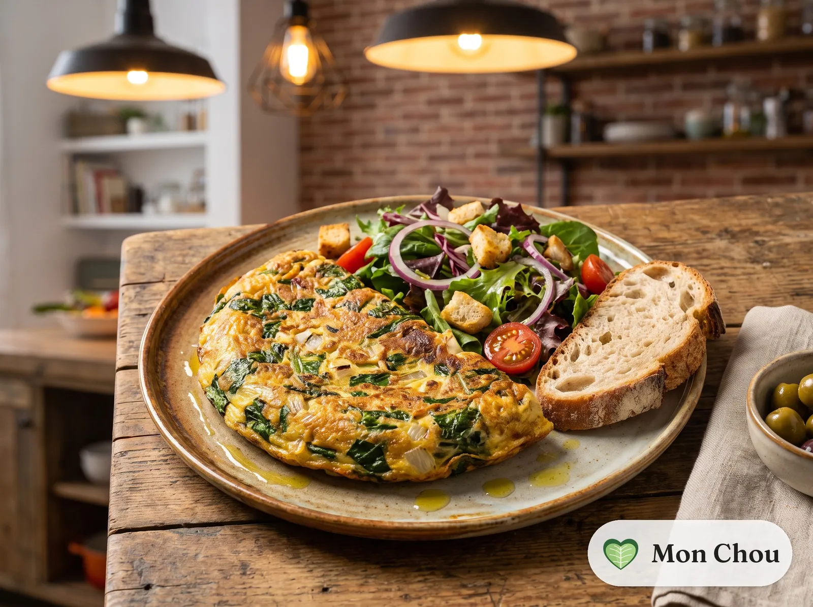Tortilla de blettes et salade