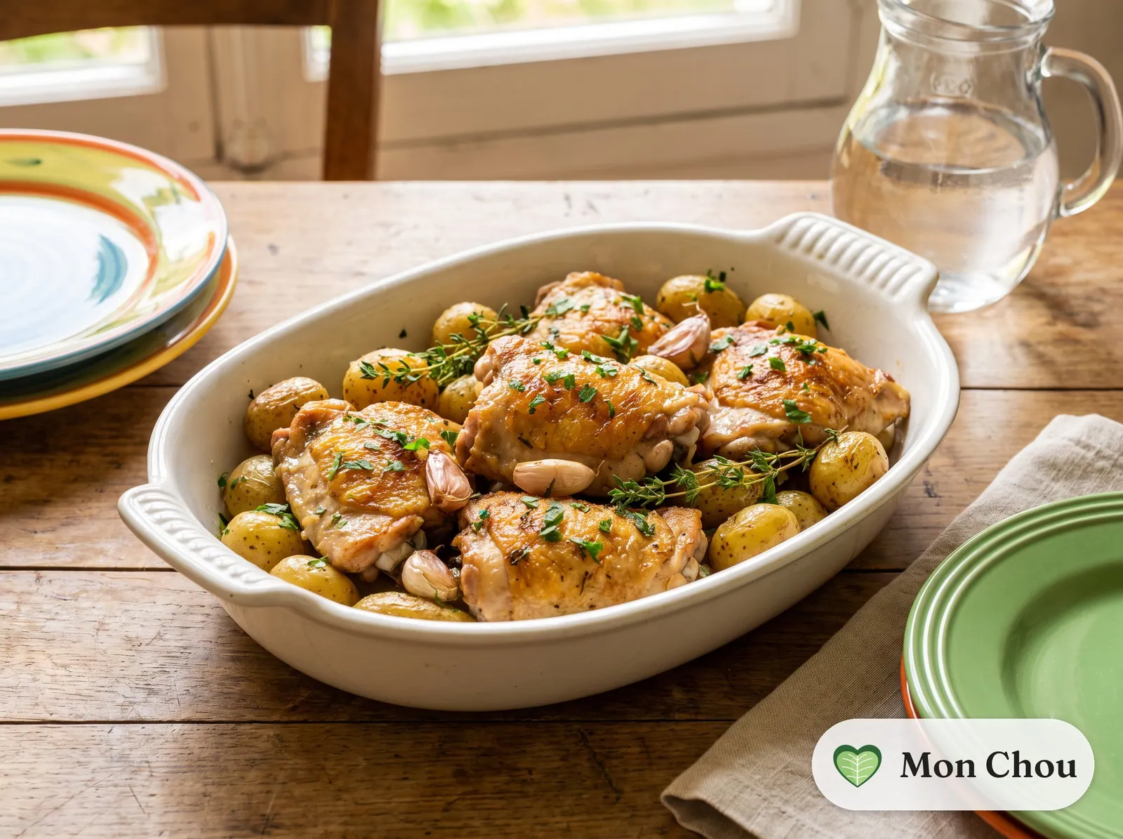 Knoblauchhähnchen mit Bratkartoffeln