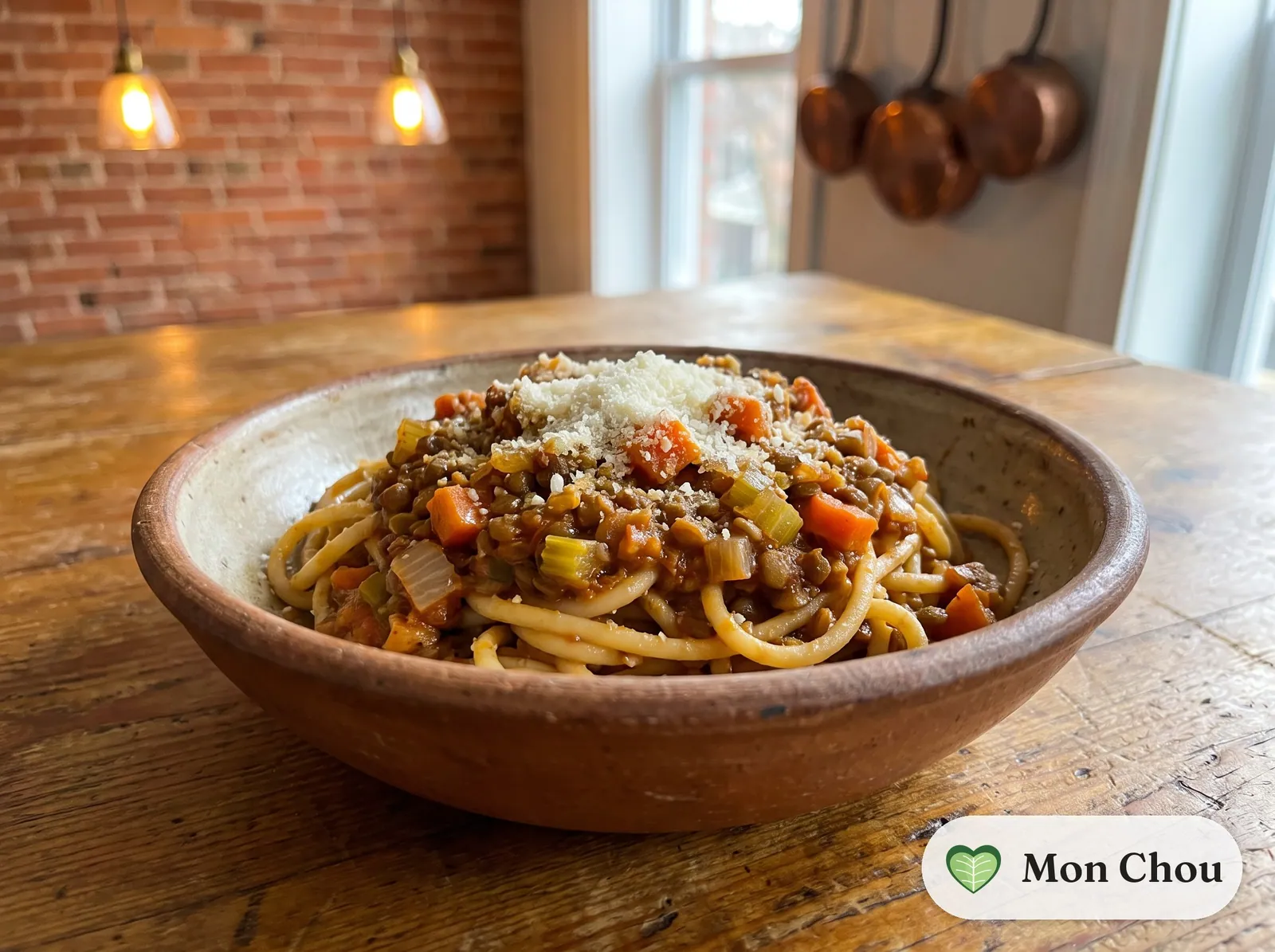 Lentil bolognese spaghetti