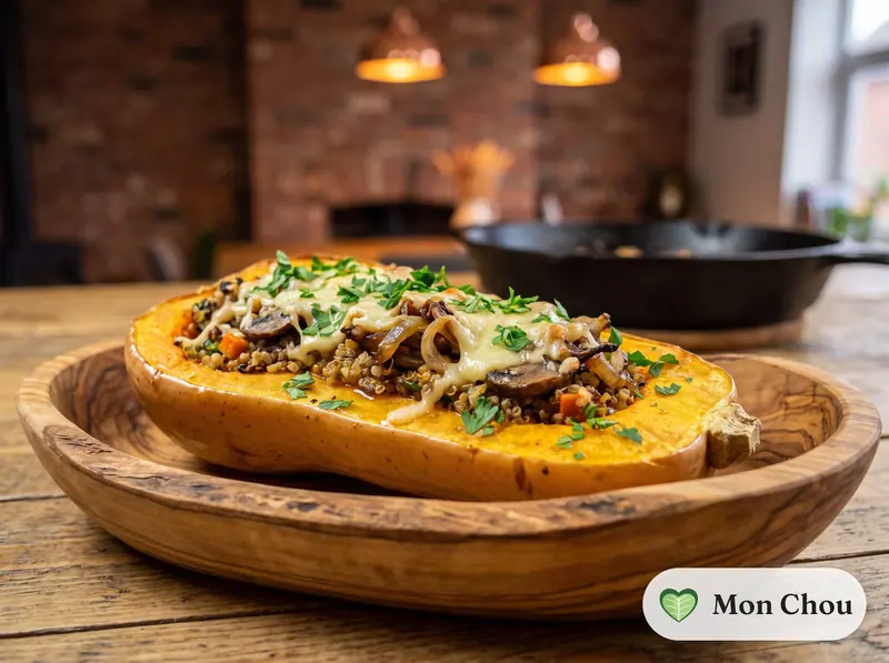 Courge butternut farcie au quinoa