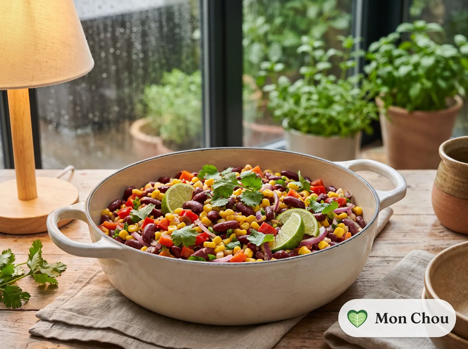 Salade de haricots rouges, maïs et riz