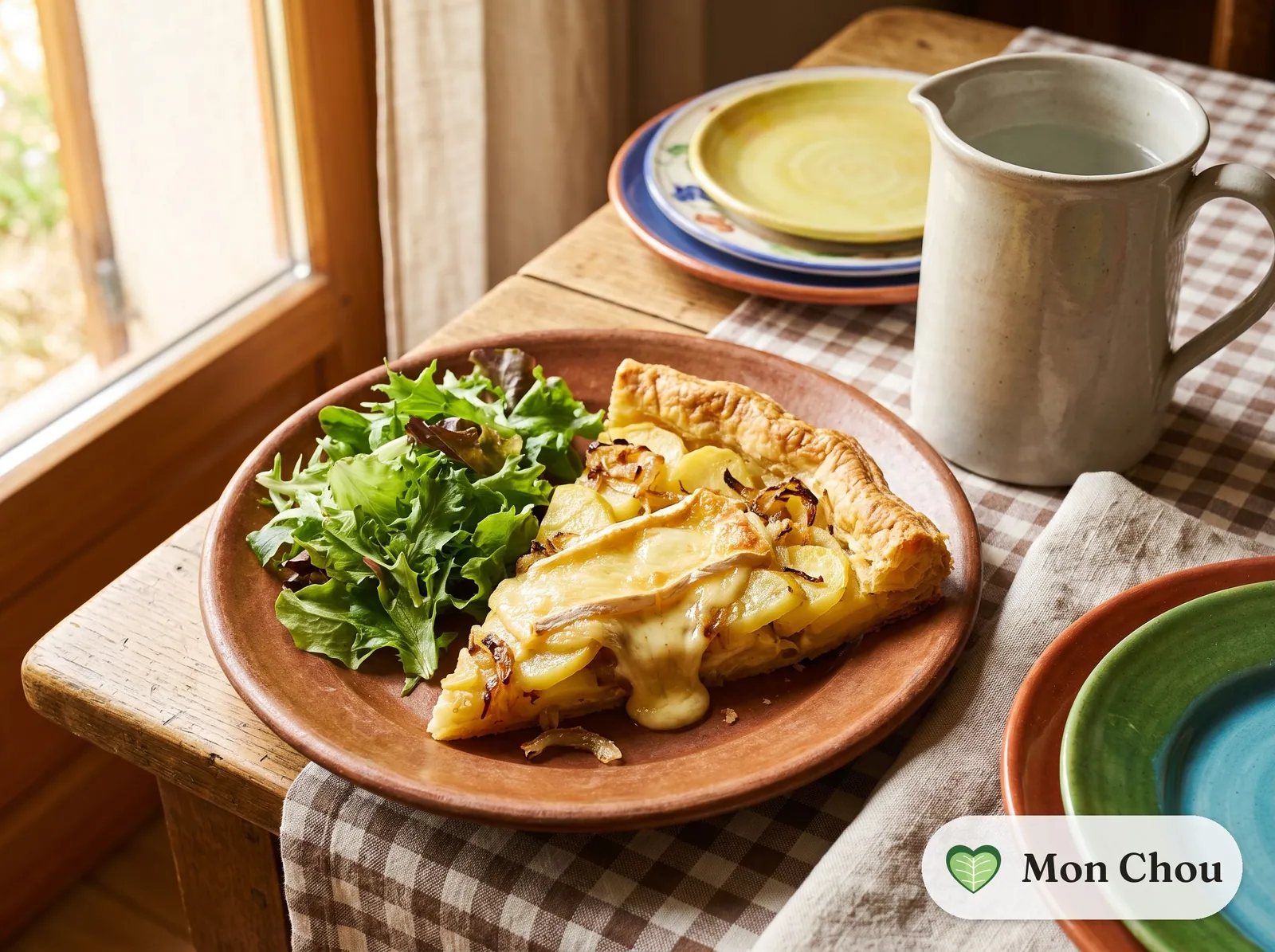 Kartoffel-Käse-Tarte mit Salat
