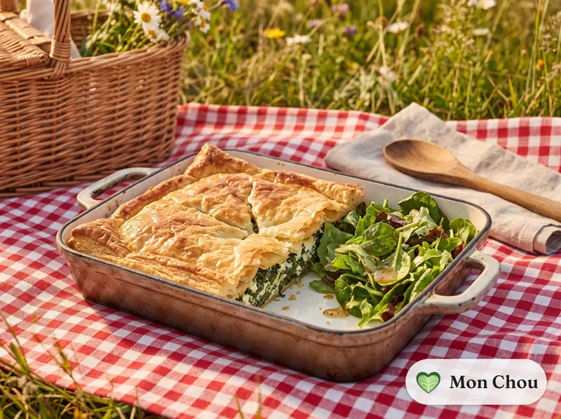 Spinat Frischkäse Pastete mit Salat