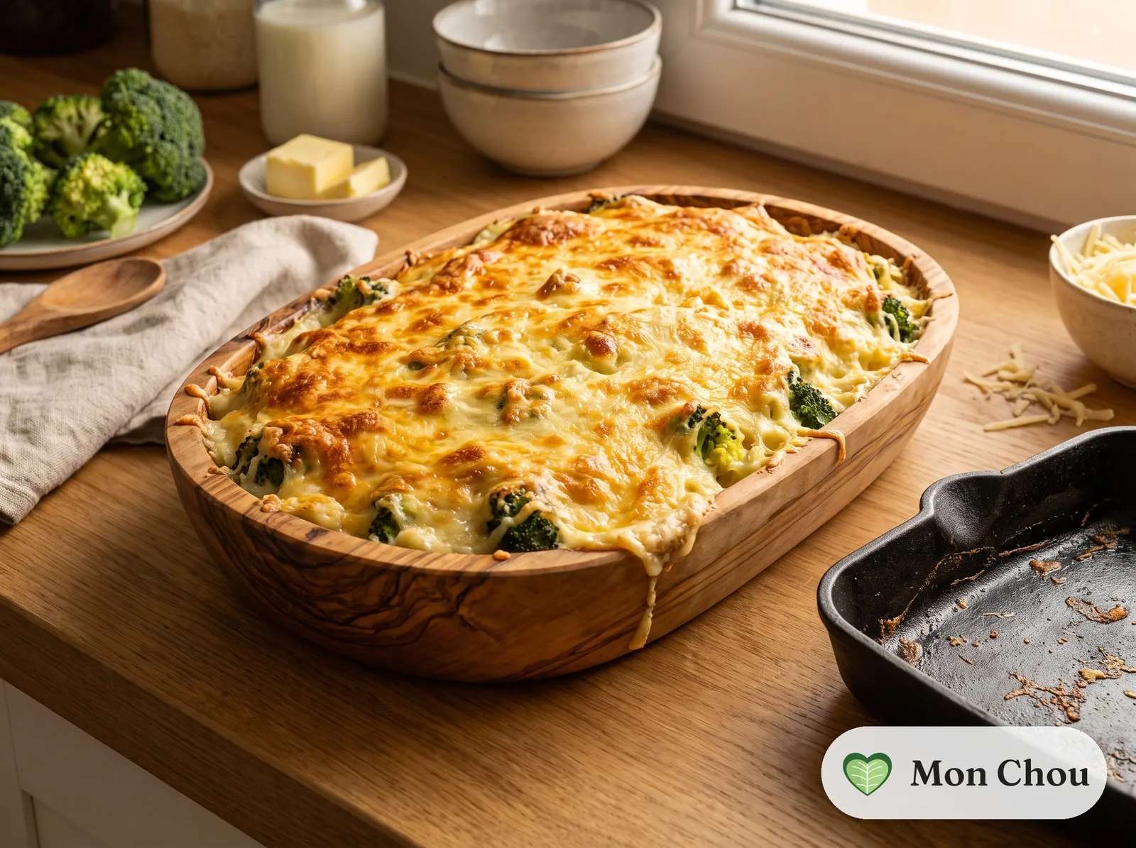 Gratin de brocolis et riz