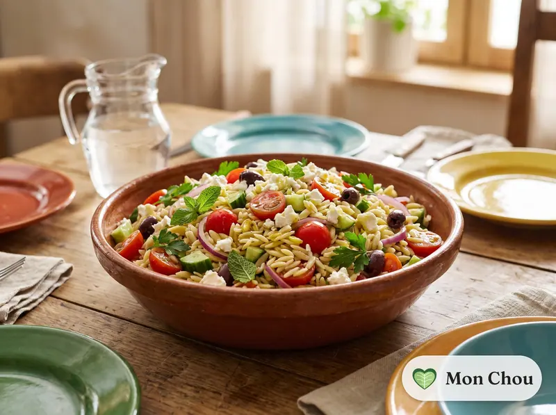 Salade d&rsquo;orzo, tomates et feta