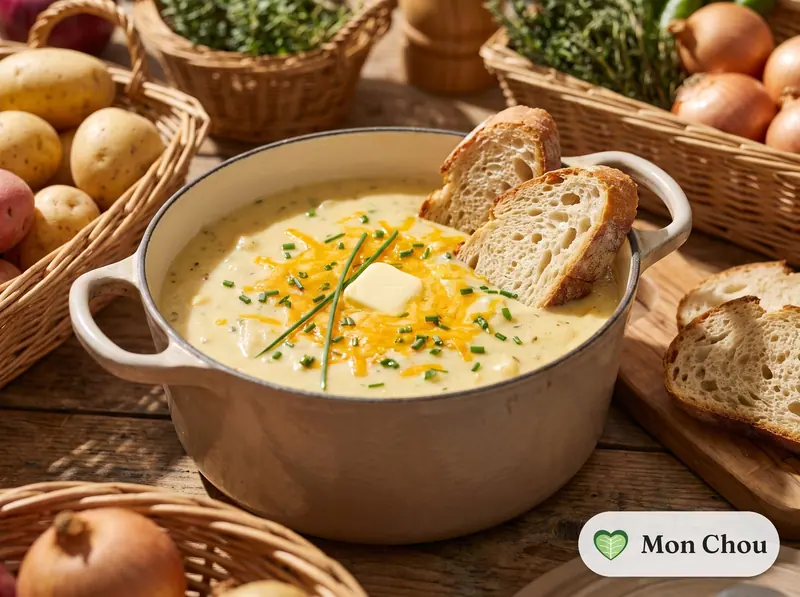 Soupe crémeuse de pommes de terre au cheddar