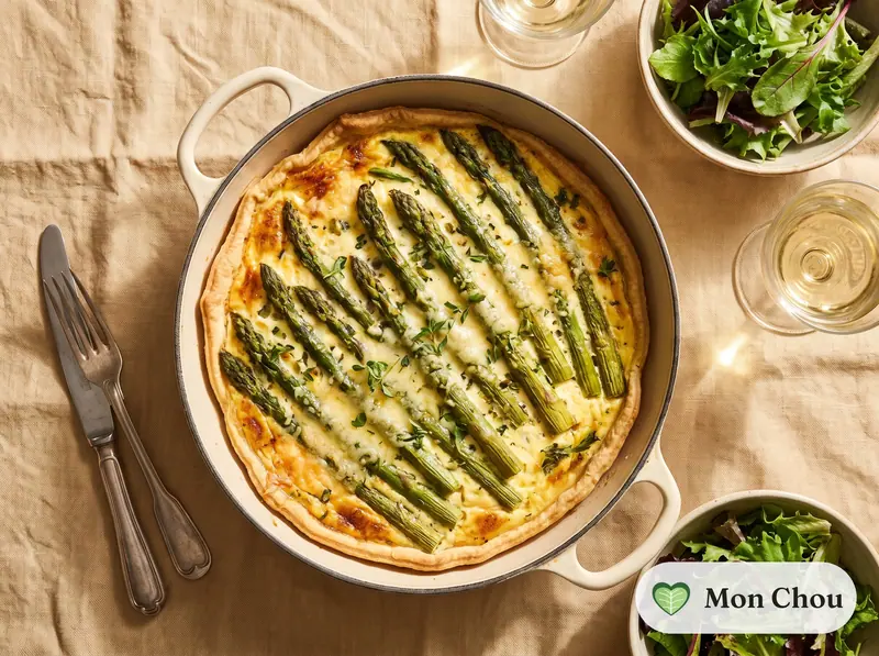 Tarte aux asperges vertes et parmesan