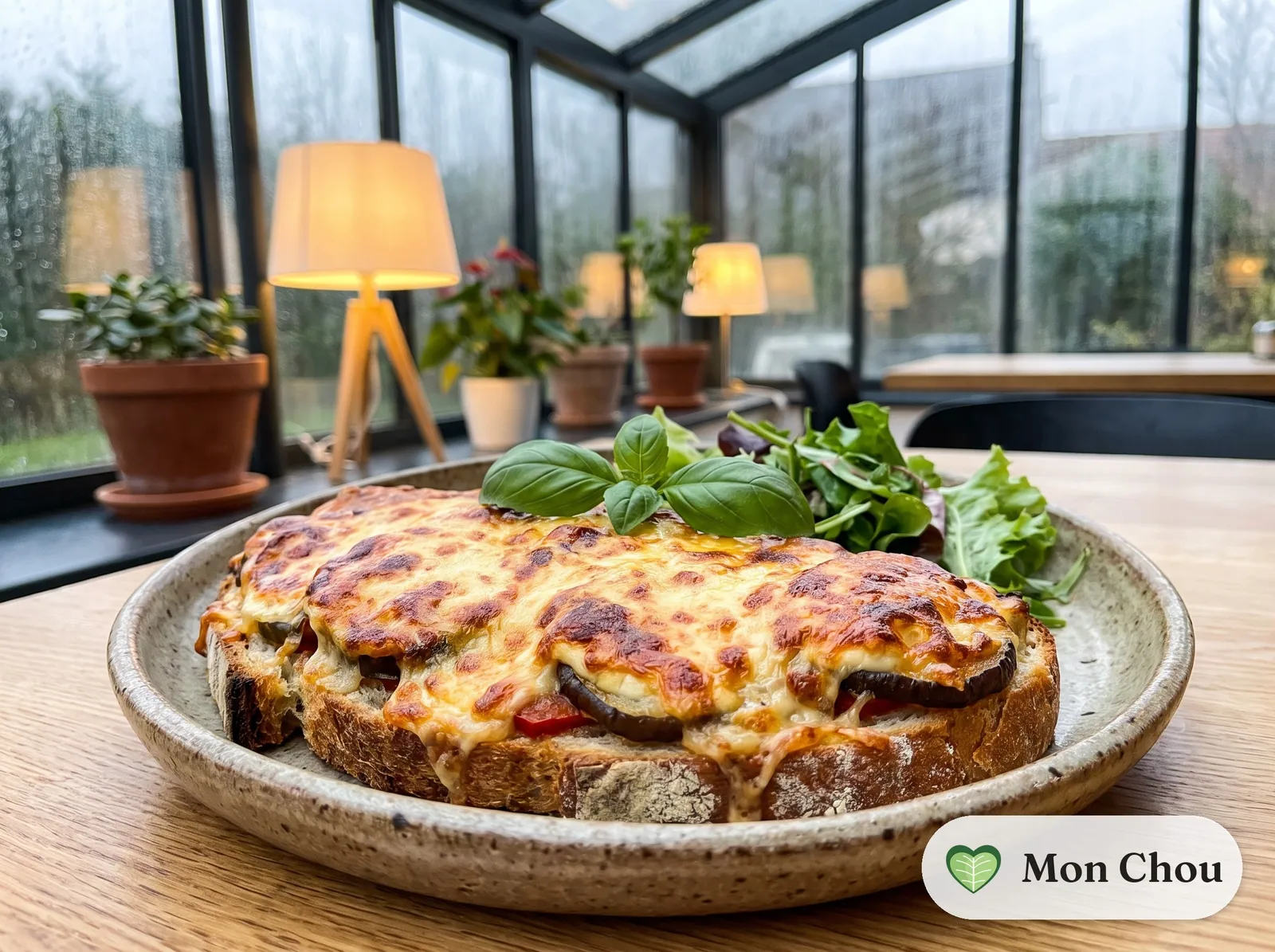 Tartines de ratatouille et mozzarella gratinées