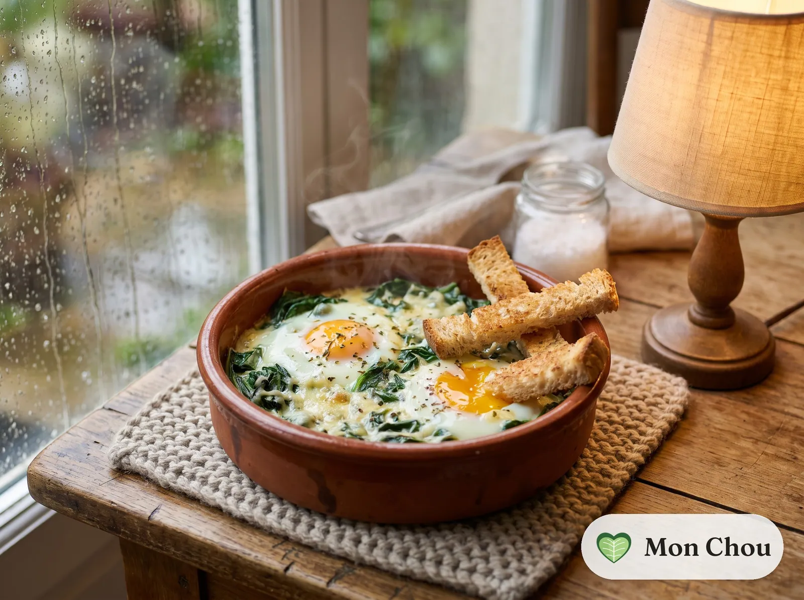Œufs cocotte aux épinards et mouillettes