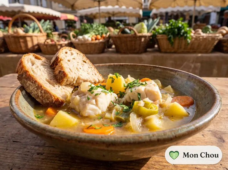 Soupe de cabillaud aux légumes et pommes de terre