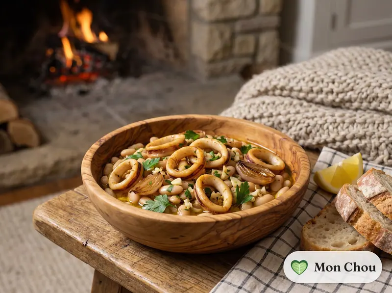 Sautéed Squid with White Beans and Persillade