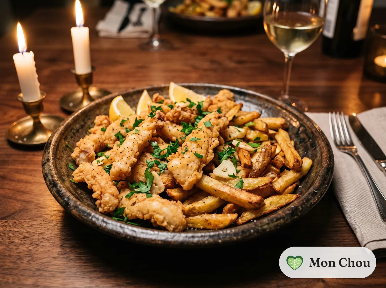 Choco frito de Setúbal et frites
