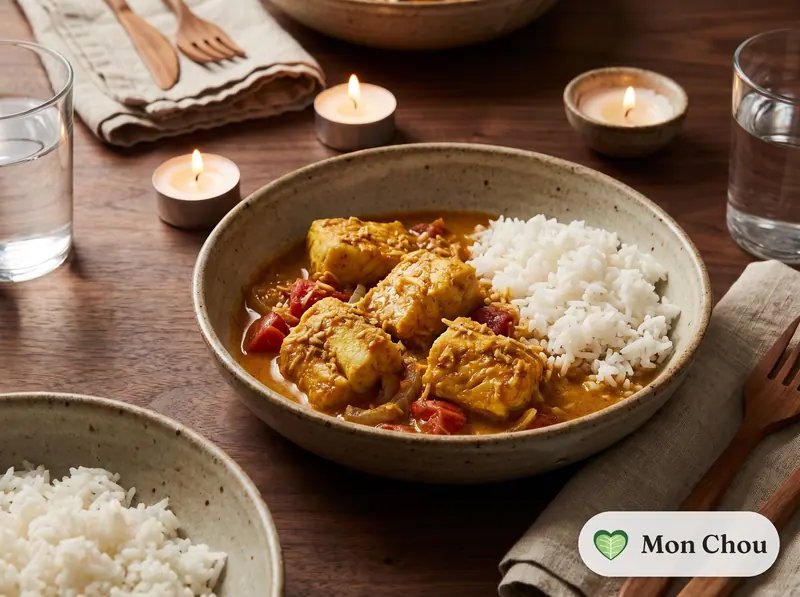 Curry de poisson malvani et riz