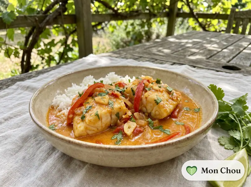 Encocado de poisson et riz