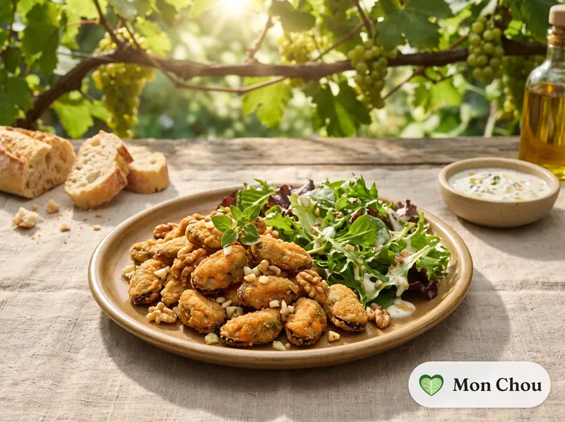 Midye tava et salade
