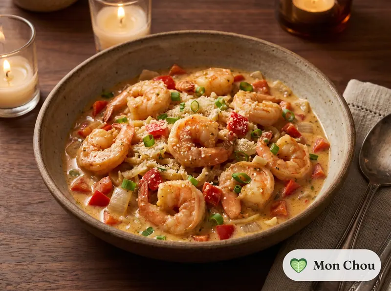 Pâtes cajun aux crevettes
