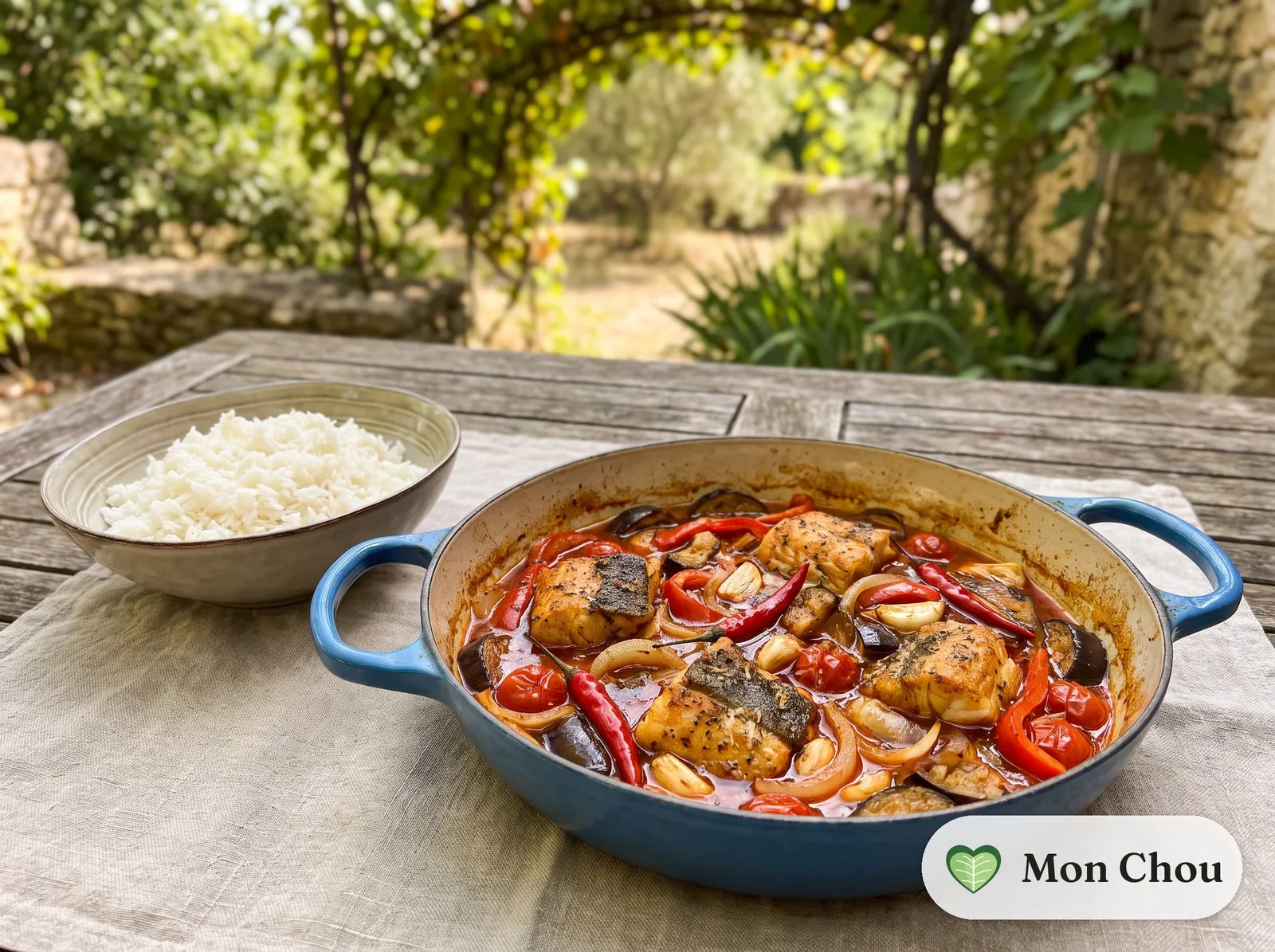 Poisson sauce moyo et riz