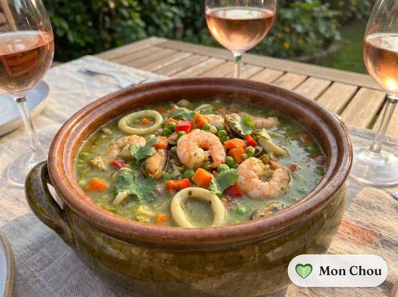 Aguadito de mariscos