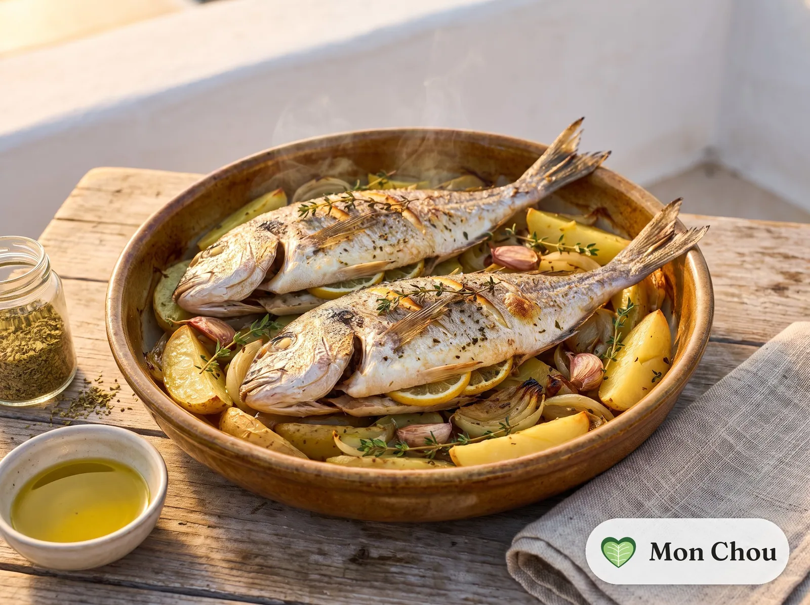 Baker&rsquo;s style sea bream with potatoes