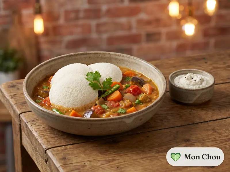 Idli, sambar et chutney coco