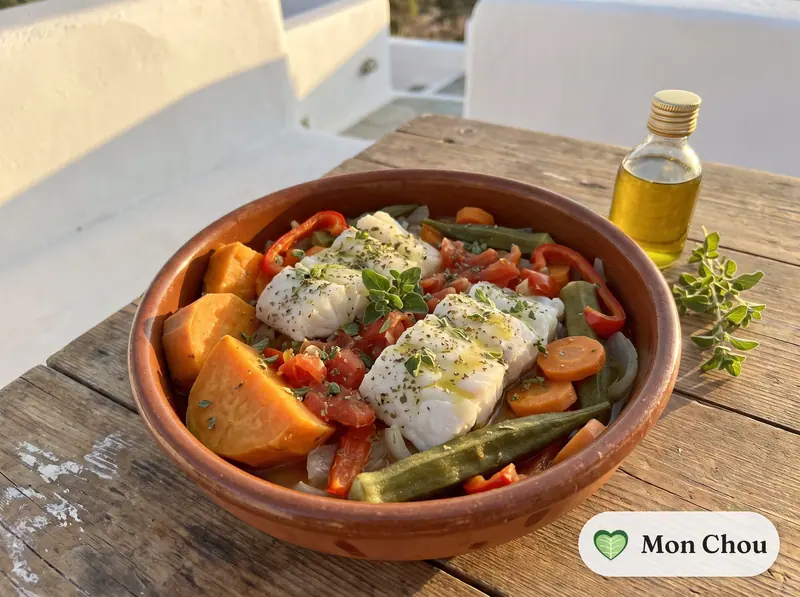 Jamaican steamed fish with sweet potatoes