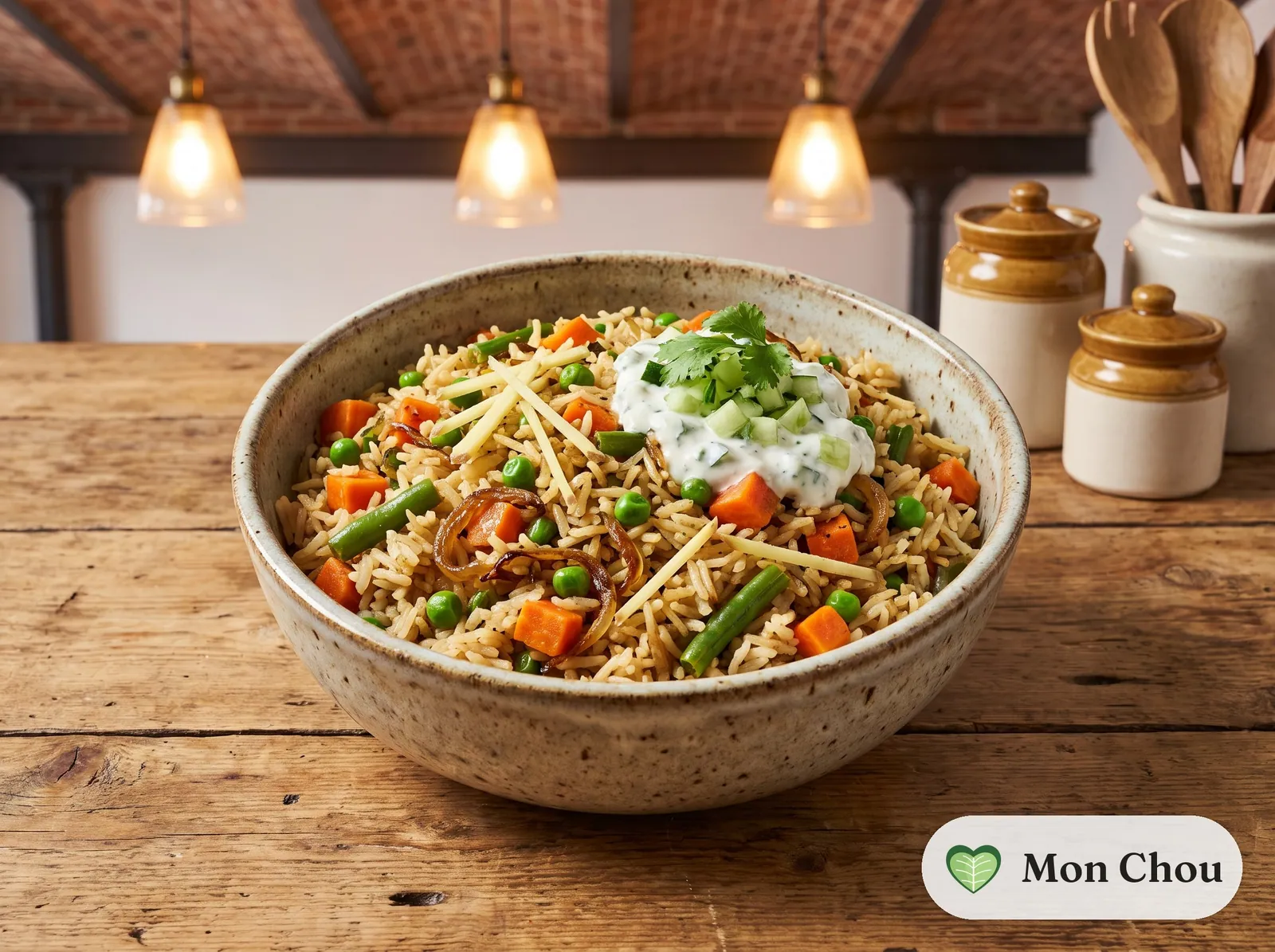 Vegetable pulao with raita