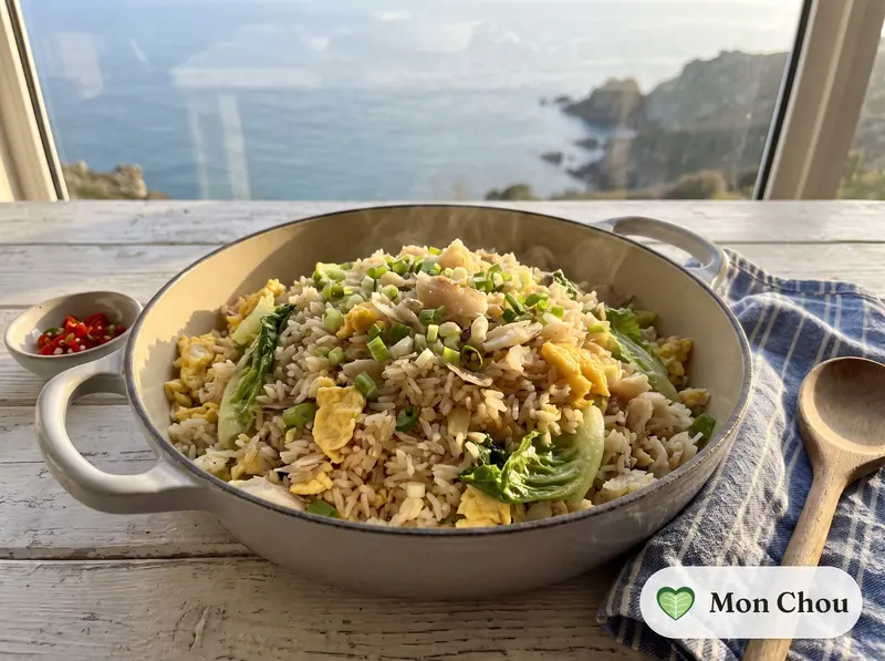 Riz frit au poisson salé à la cantonaise