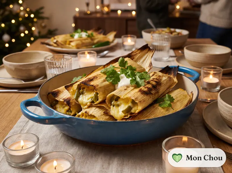 Tamales au fromage et piment vert