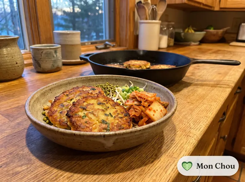 Bindaetteok et kimchi